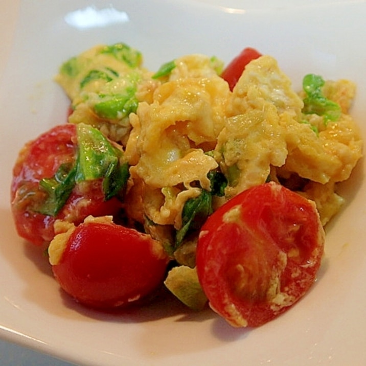 サラダ菜とプチトマトの洋風卵炒め レシピ 作り方 By ぷ みぃまま 楽天レシピ サラダ菜とプチトマトの洋風卵炒め レシピ 作り方 By ぷ みぃまま 楽天レシピ